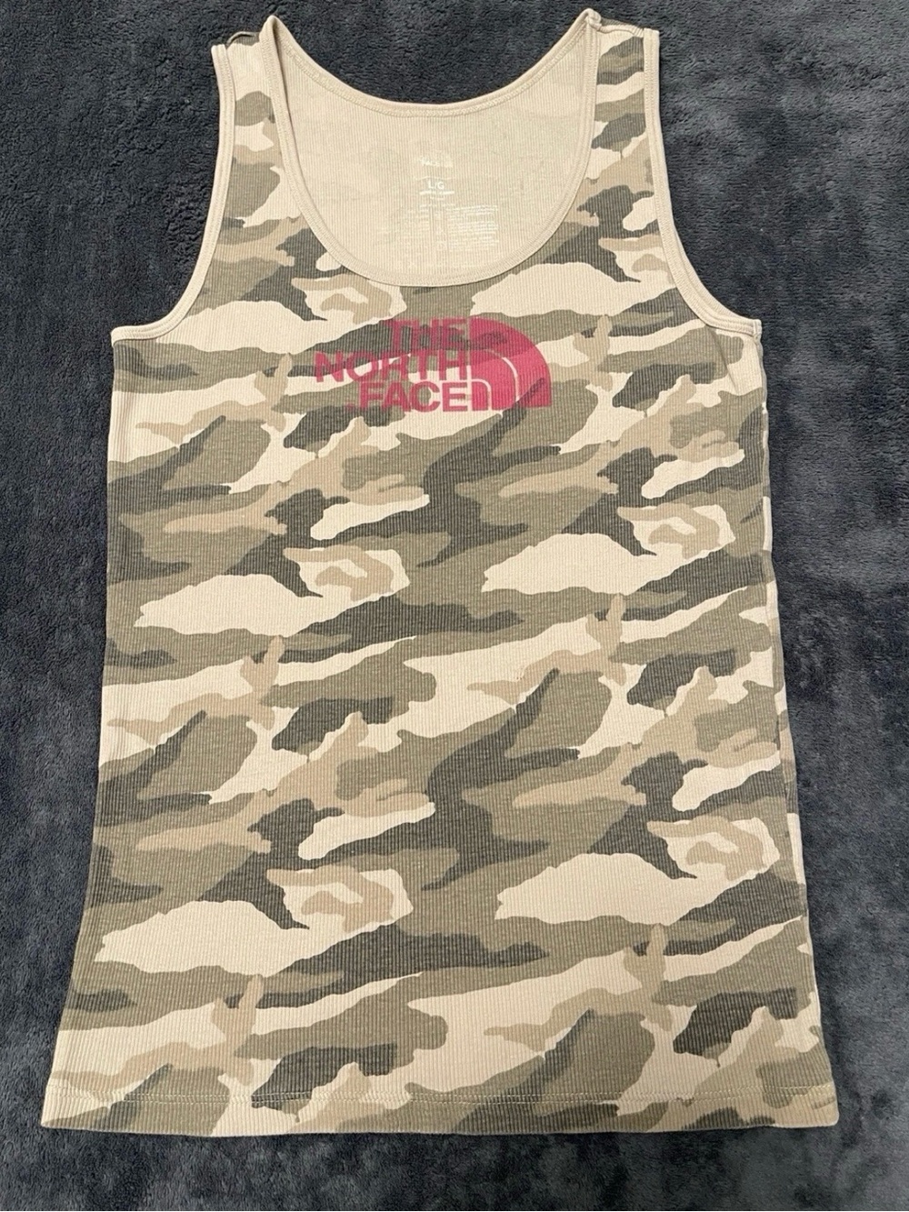 The North Face Women's Camo Tank Top with Pink Logo